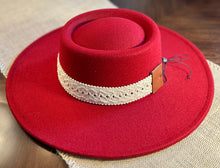 Load image into Gallery viewer, Swanstetler Original - Red Wide Brim with Lace
