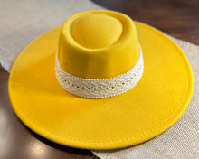 Load image into Gallery viewer, Swanstetler Original - Yellow Wide Brim with Lace
