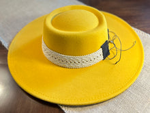 Load image into Gallery viewer, Swanstetler Original - Yellow Wide Brim with Lace
