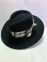 Load image into Gallery viewer, Swanstetler Original - Black Wide Brim with Plaid Band and Pin
