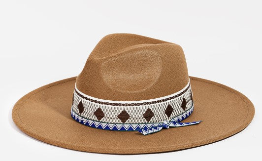 Swanstetler  - Tan Wide Brim and Aztec Band