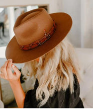 Load image into Gallery viewer, ASPEN - WOMENS WIDE BRIM FELT FEDORA HAT
